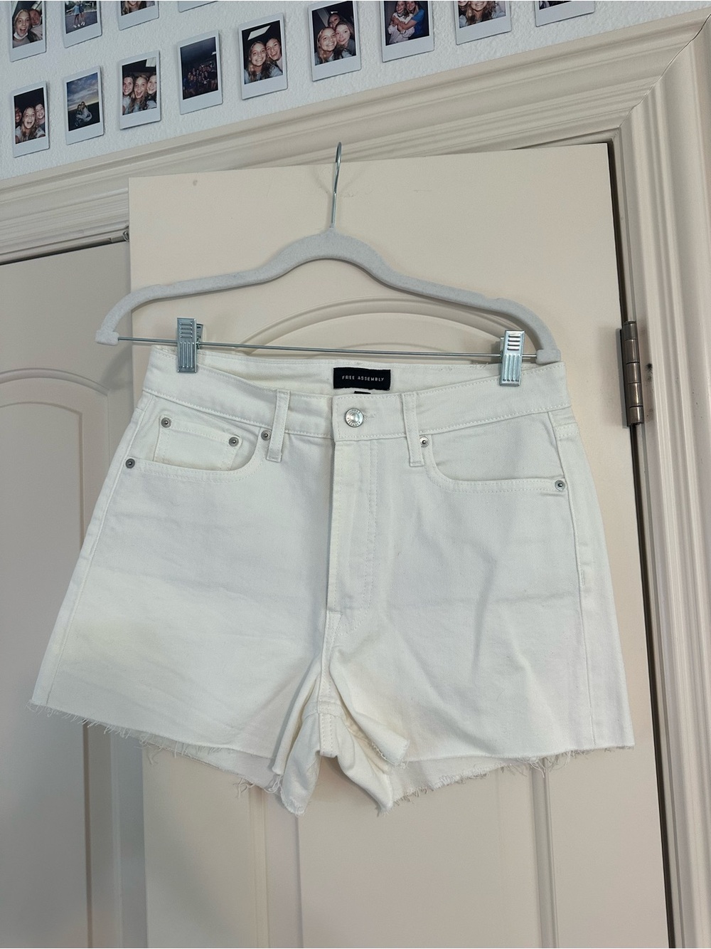 Free Assembly White High-Rise Denim Cutoff Shorts